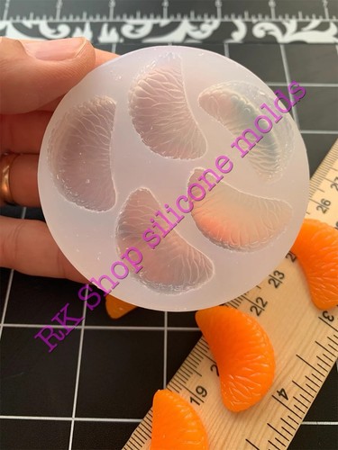 Mandarine-Obstscheibe-Orange-Lebensmittel Handarbeit Silikonform für Fondant-Harz-Basteln - Bild 5 von 10