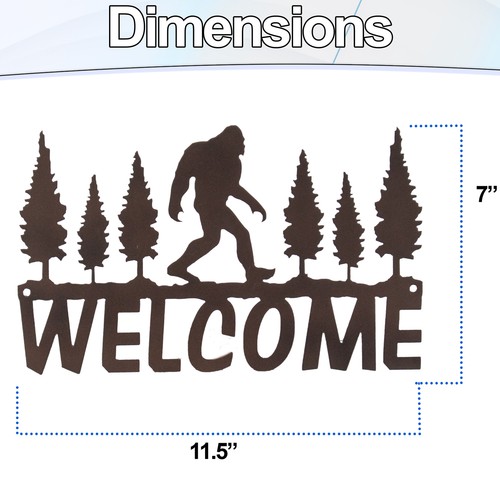 Rustic Bigfoot Welcome Sign - Durable Metal Wall Art with Forest and Tree Desig - Bild 2 von 4