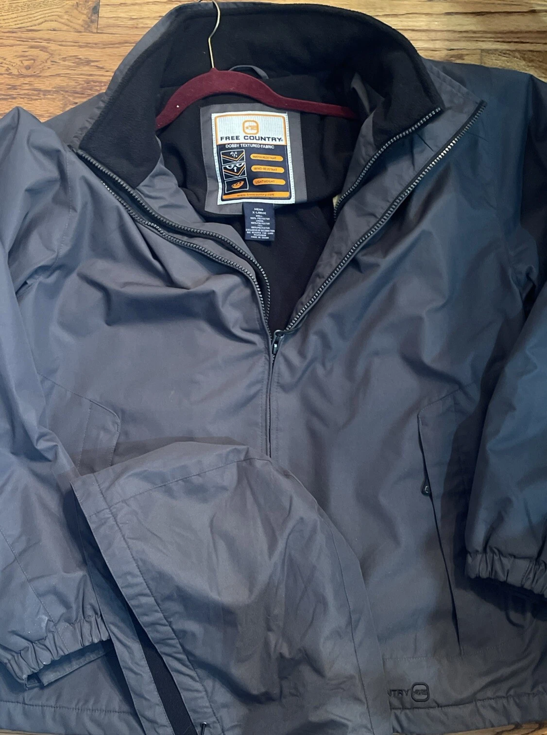 FREE COUNTRY Jacket Men's XL Flex Softshell Gray Wind/Water Resistant EXC