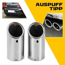 2x Chrom Edelstahl Auspuffblende Endrohrblende für VW Tiguan GOLF 68.5mm -70mm