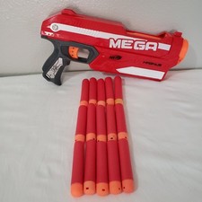NERF MEGA Magnus Red Dart Blaster Toy Gun 15 Darts Included Tested Works