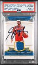 2022 National Treasures Shai Gilgeous-Alexander Prime Material /25 PSA AUTO 8
