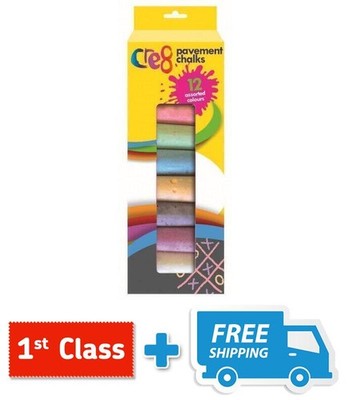 Farbiges Kreidepflaster riesig 12 Stck. verschiedene Farben Regenbogen Kinder UK VERKÄUFER
