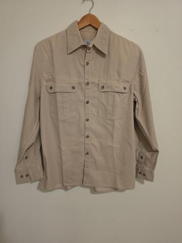 Tilley, Tilley Endurables Vintage Safari Shirt Mens Medium Khaki Beige Fly Fish Hike
