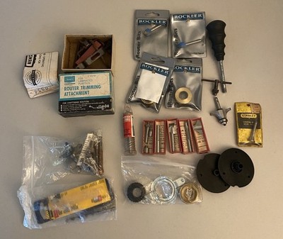 Lot Of Assorted Router Bits Craftsman Rockler + More Vintage