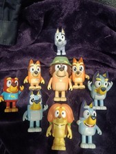 Bluey Character Figure Set 9 Assorted Preschool Pretend Play Afghan LOOK