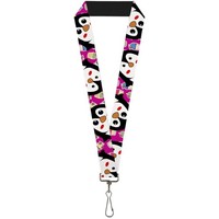 "Buckle-Down Lanyard-1.0\"-Penguins W/Cupcakes Fuchsia/Multi Color 22\" (Us Import)"