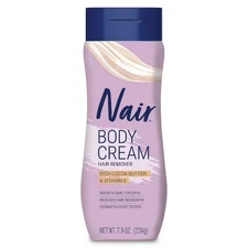 Nair Body Cream Hair Remover, Cocoa Butter and Vitamin E, Body Hair Removal Crea