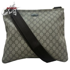 GUCCI GG Supreme Canvas Gray Silver Hardware PVC 201446 Shoulder Bag Messenger B