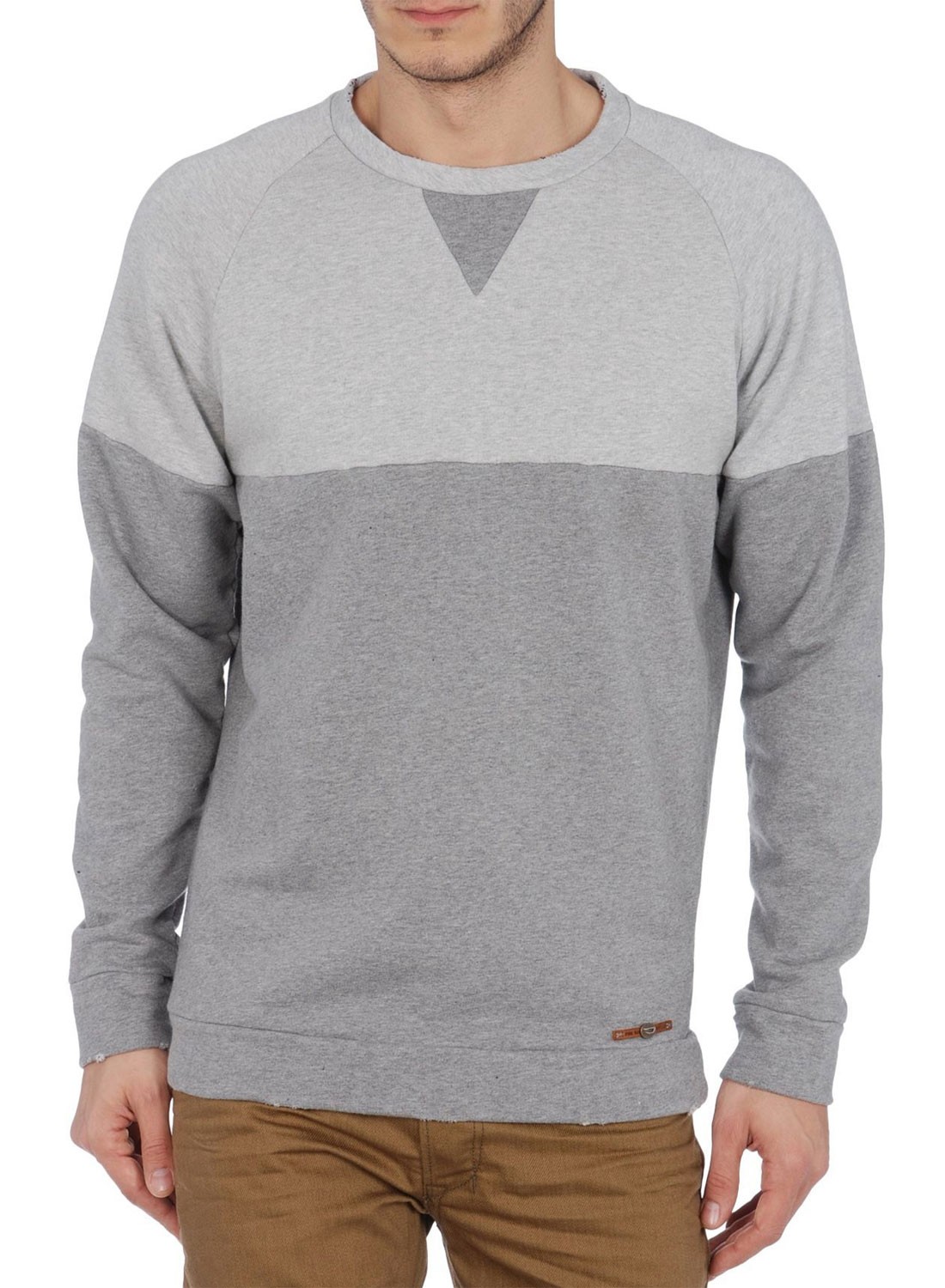 Мужская толстовка Diesel из обезжиренной махровой ткани с круглым вырезом Small S серого цвета 10990₽