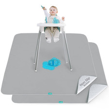 Splat Mat 2 Pack for under High Chair Arts Crafts Eating Mess, Waterproof
