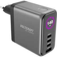 Voltcraft UC-140W01 USB LadegeräT 1X USB-A, 3X USB-C® USB PD Schwarz Gan, USB