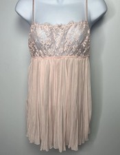 Victoria  s Secret Pink Lace Babydoll Chiffon Lingerie Coquette M Y2K Style