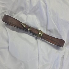 NOCONA BELT CO Brown Leather Gold 28 Texas USA G394 Women's