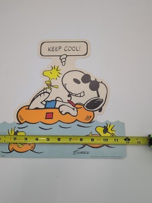 RARE! Snoopy Keep Cool Card Peanuts Snoopy Woodstock Swimming
