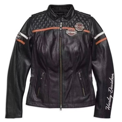 Damen Harley Davidson Miss Enthusiast Triple Vent HD Motorrad Lederjacke