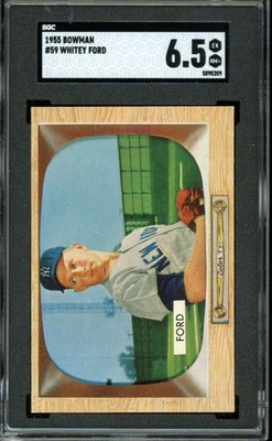 1955 Bowman #59 Whitey Ford Yankees HOF SGC 6.5 EX-NM+