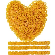 Small Rubber Bands 2000pcs 0.5 Inch Yellow Elastic Bands Office Household