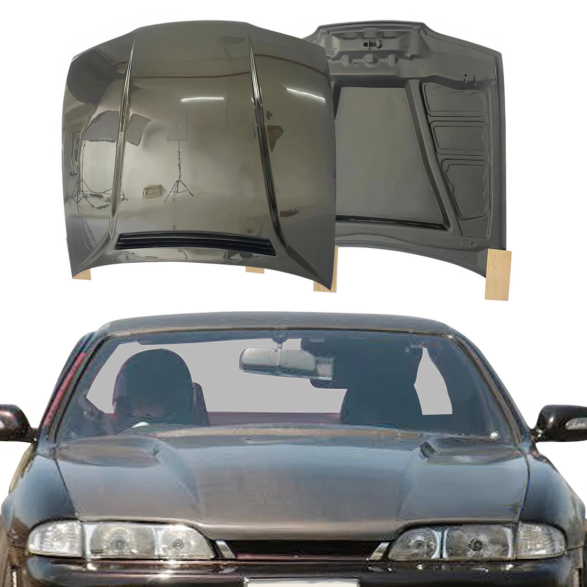 【MODERNIF】Vintage sports brushed hood ModeloDrive Carbon Fiber ORI v2 Hood (S14) for 240SX Nissan
