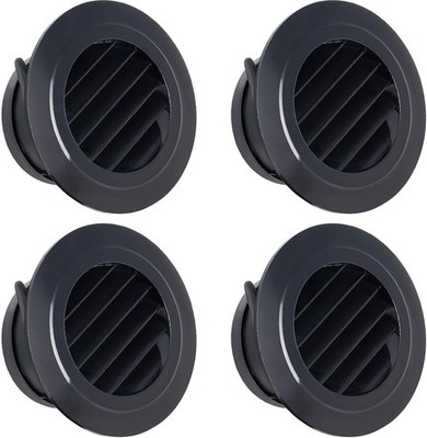 Wadoy 4 Inch Soffit Vent for Exhaust Fan with Built-in 4Pcs-ABS-4 in., Black 