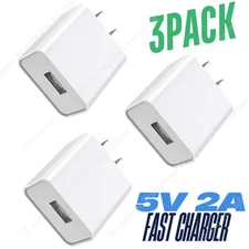 3X US Plug 5V 2A USB Port Wall Charger 5 Volt 2 Amp Power Adapter Converter Lot