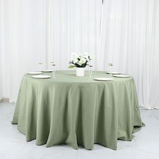 Eucalyptus Sage Green 132" ROUND POLYESTER TABLECLOTH High Quality Wedding