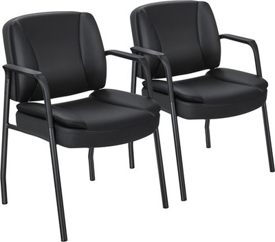Office Guest Chair Waiting Room Recept Chairs Set of 2, PU