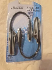 Homemate 2 Pack LED Book Lights, batteries included (New)