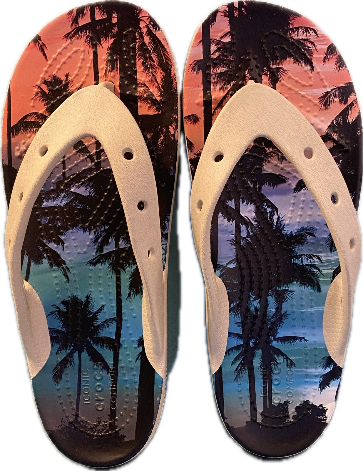 EUC Crocs Classic Platform Retro Resort Flip Flops Women's Sandals Size 7