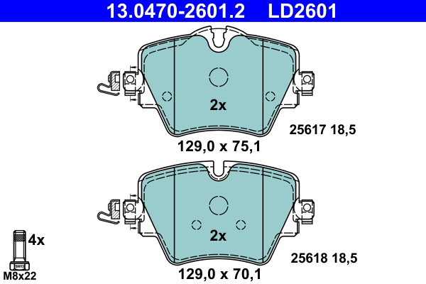 2x ✅Fits ATE 13.0470-2601.2 Brake Pad Set, disc brake 13.0470-2601.2 ⭐UK Seller⭐ - Image 5