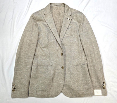 $795 New LBM 1911 Cotton LINEN Blend Blazer Sport Coat Men 42 R 52 Light Beige