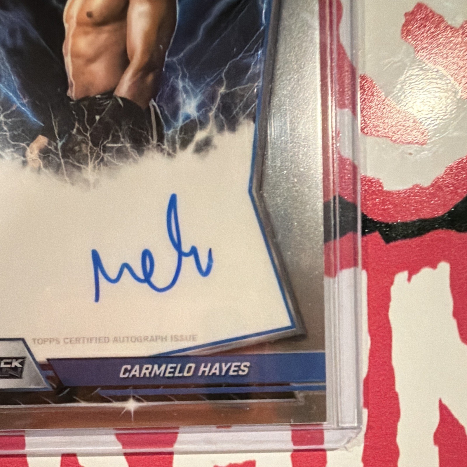 Topps 2026 Topps Chrome WWE Carmelo Hayes Blue Brand Autographs BBA-CAR Auto view 6