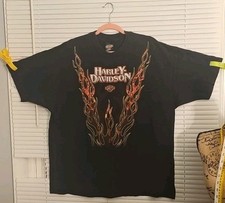 Vintage V Flame 1999 Harley Davidson T-Shirt XXL USA 100% COTTON