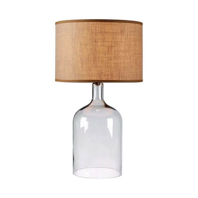 Kenroy Home Capri 32261CLR Table Lamp, Clear/Tan Glass, 30  Drum Shade