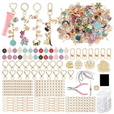 432Pcs Charms Lip Gloss Keychain Making Kit, DIY Craft Supplies with 25 Keych...