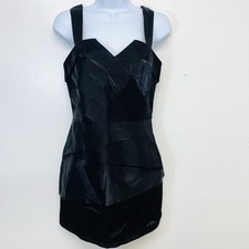 Armani Exchange Black Shimmer Mini Dress Sz 2 Tiered Feminine Coquet Event Date