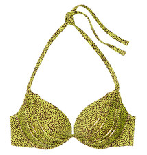 Victoria's Secret Swim VS Archives Banded Push-Up Bikini Top Lime Dots 36C NWT