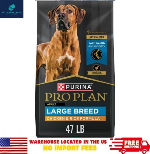 Purina Pro Plan Adult Large Breed Chicken & Rice Formula Dry Dog Food, 47lb