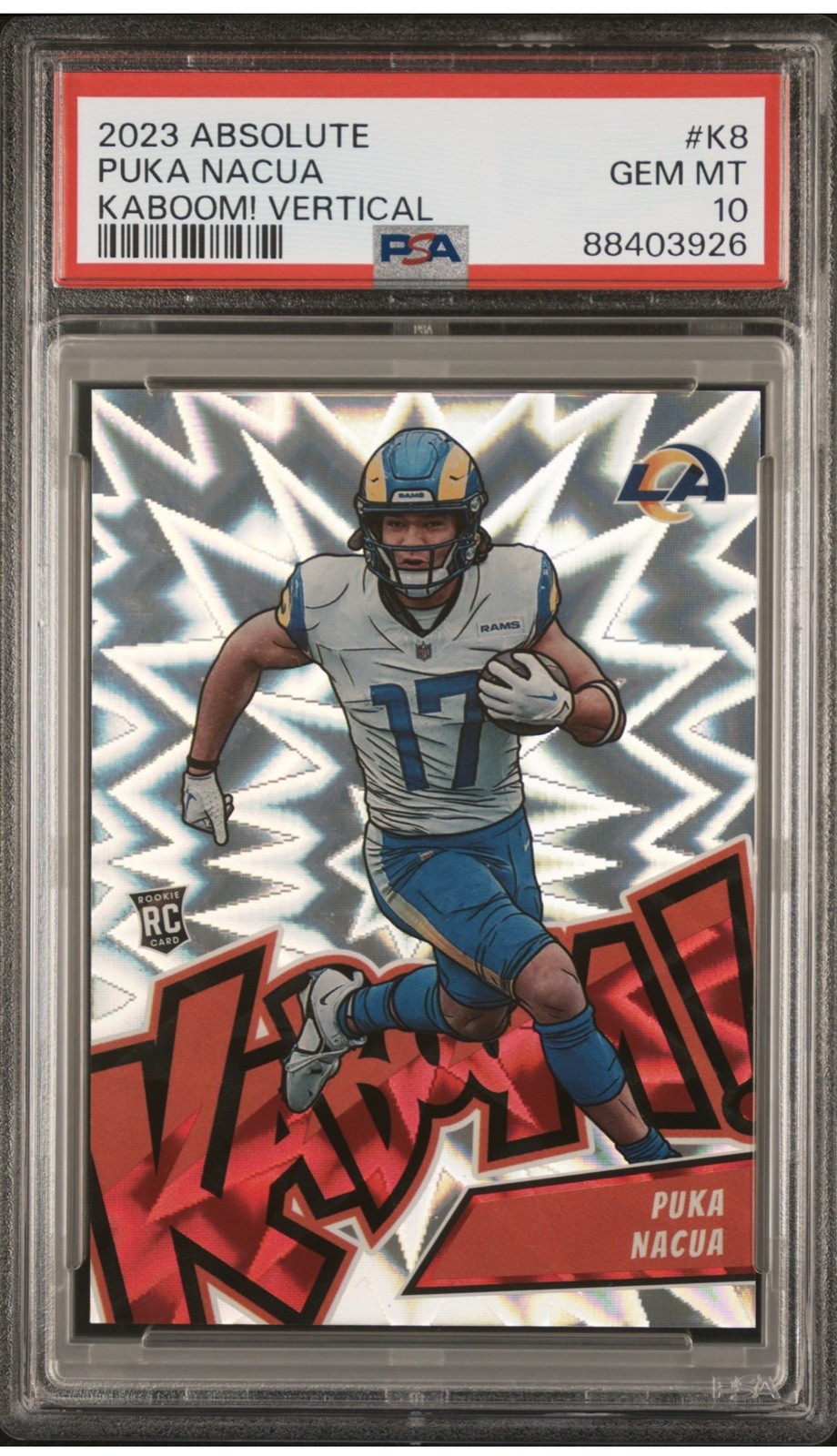 Puka Nacua Panini Absolute Kaboom! Vertical #K8 Base