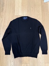 Polo Ralph Lauren Black Crewneck Sweater Men s Size Large Classic Luxury Knit