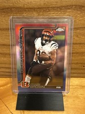 Topps 2025 Chrome Chase Brown Red, White and Blue #62 Cincinnati Bengals NFL