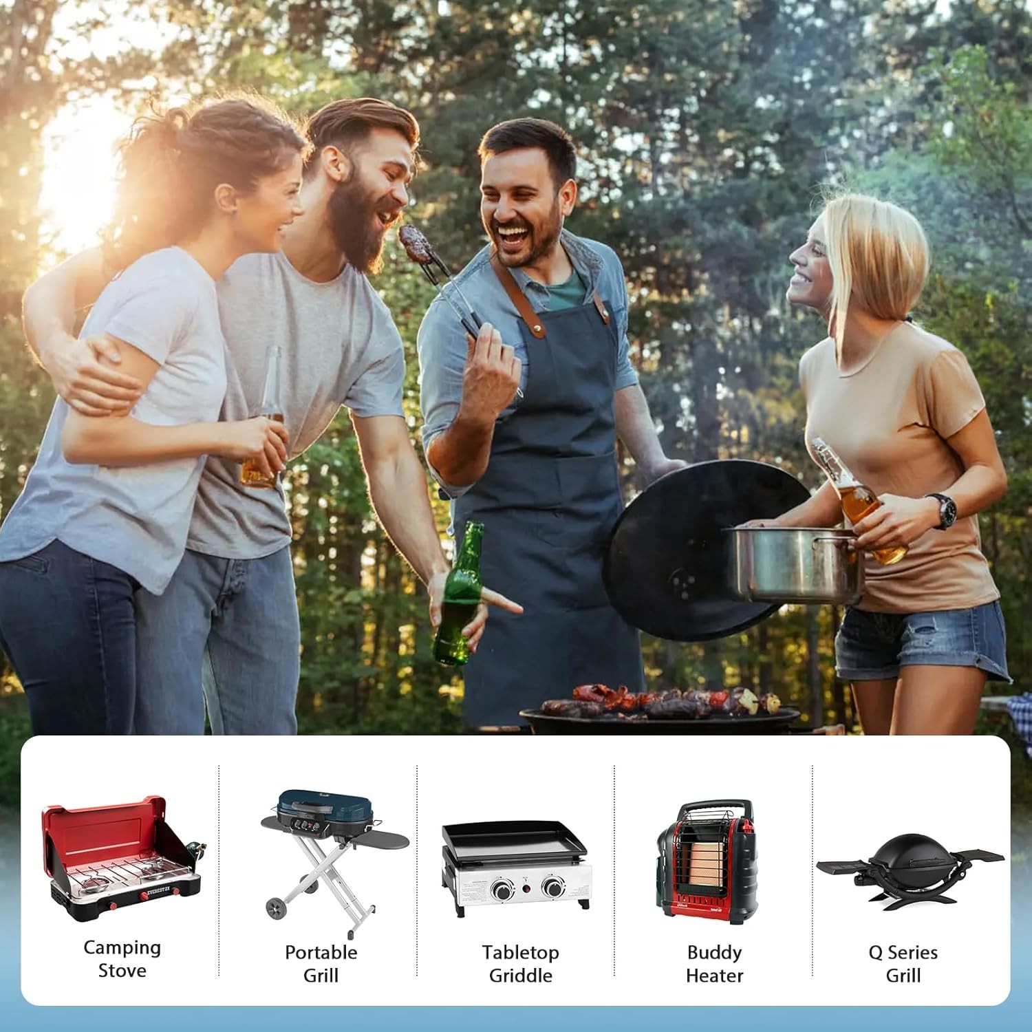 Propane Hose Adapter, 5 FT Braided for Buddy Heater, 5 Feet-Upgraded 