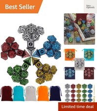 Complete 5-Set Polyhedral Dice Collection for D D  RPGs - Stylish  Durable