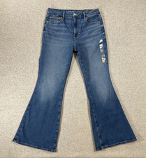 American Eagle Women's 12 Short Curvy High-Rise Flare Next Level Stretch Jeans