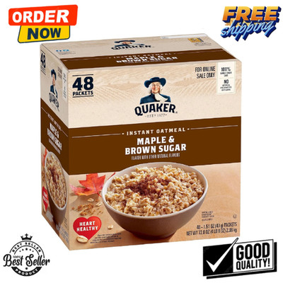 Quaker Instant Oatmeal Maple & Brown Sugar Individual Packets, 1.51 Ounce 48 ct