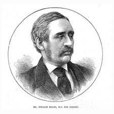 WILLIAM HOLMS MP for Paisley - Antique Print 1875