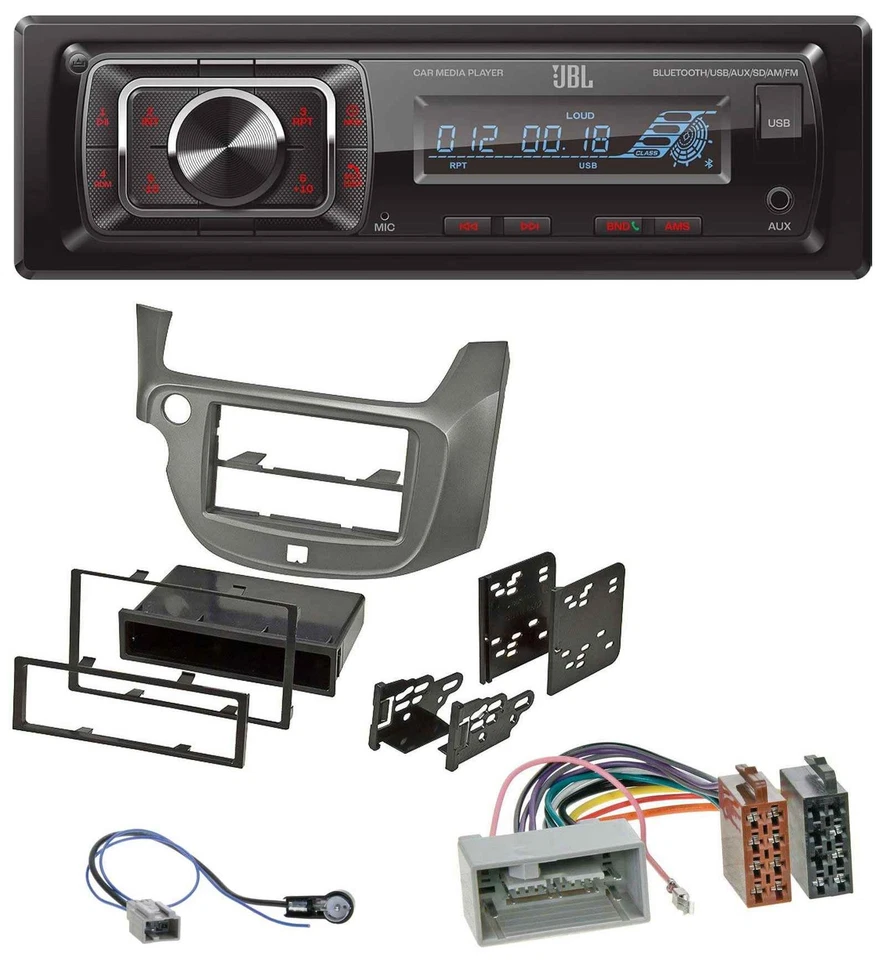 JBL SD AUX MP3 USB Bluetooth Autoradio für Honda Jazz (ab 2009) - silber - Bild 1 von 4