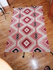 Sklum Washable 100% Cotton Rug Cream/ Pink/black BNIB 181cm X 114cm 71 X 45 Inch