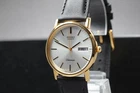 Vintage 1986 N MINT Seiko Chronos 7433-800A Day/Date Gold Qz mens Watch JAPAN