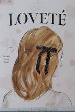 LOVET  Black Swan Hair Bow Tying Set Luxury Accessory with Polka Dot Elegant NIB